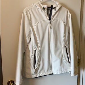 White insulated rain coat